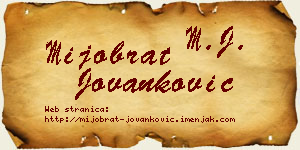 Mijobrat Jovanković vizit kartica